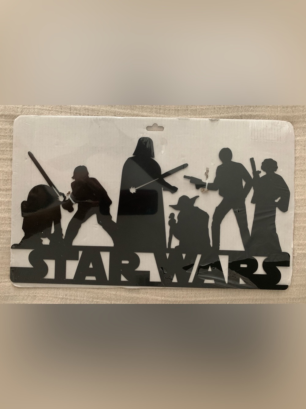 OG Luke Leia Han Yoda Star Wars Black Metal Laser Cut Silhouette Metal Art NEW